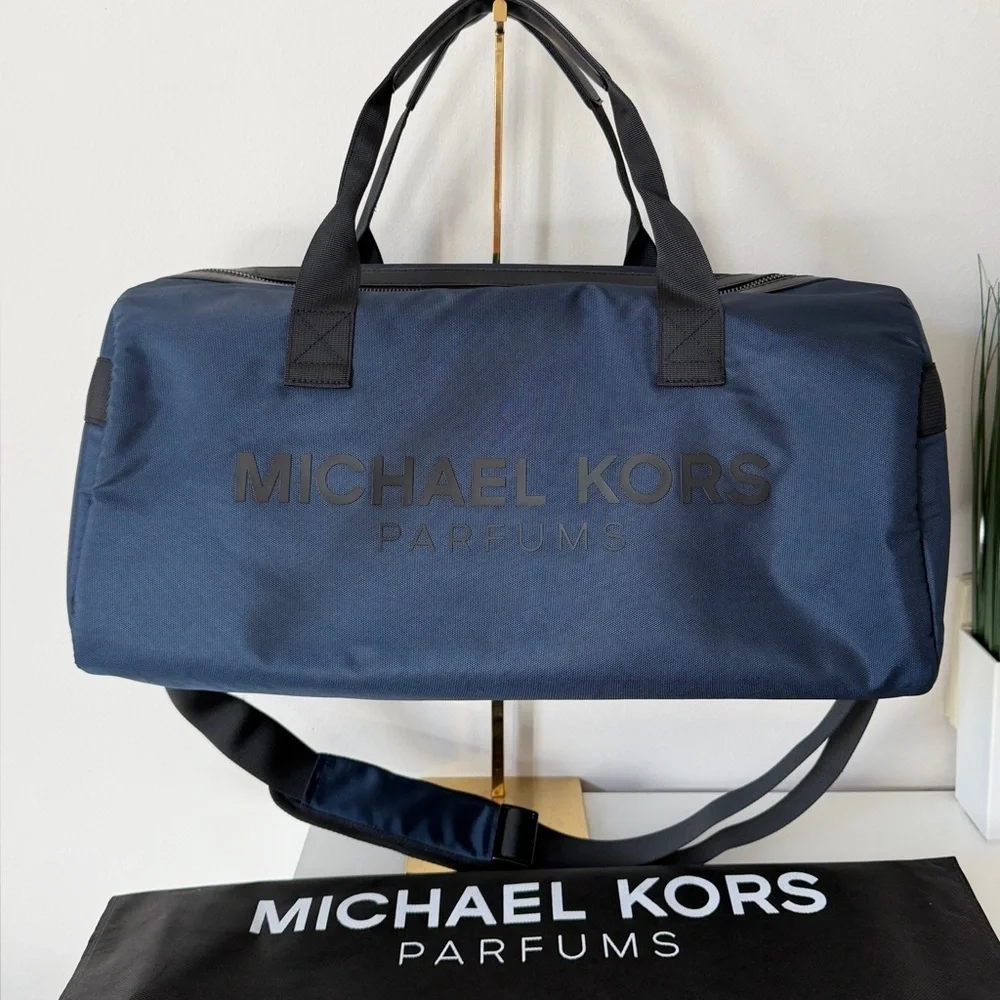 New Michael Kors Duffle Bag Gym Travel Blue 18*9 - Picture 3 of 12